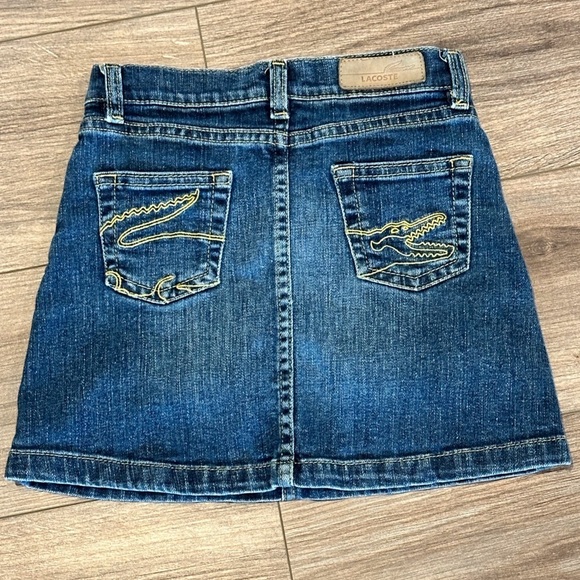 Lacoste Other - New! Lacoste Girls 8 Denim Jean Skirt with Alligator Detailing on Back Pockets